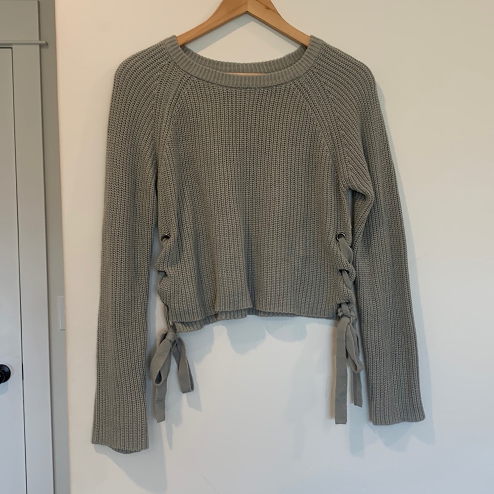 Knit tie sweater
